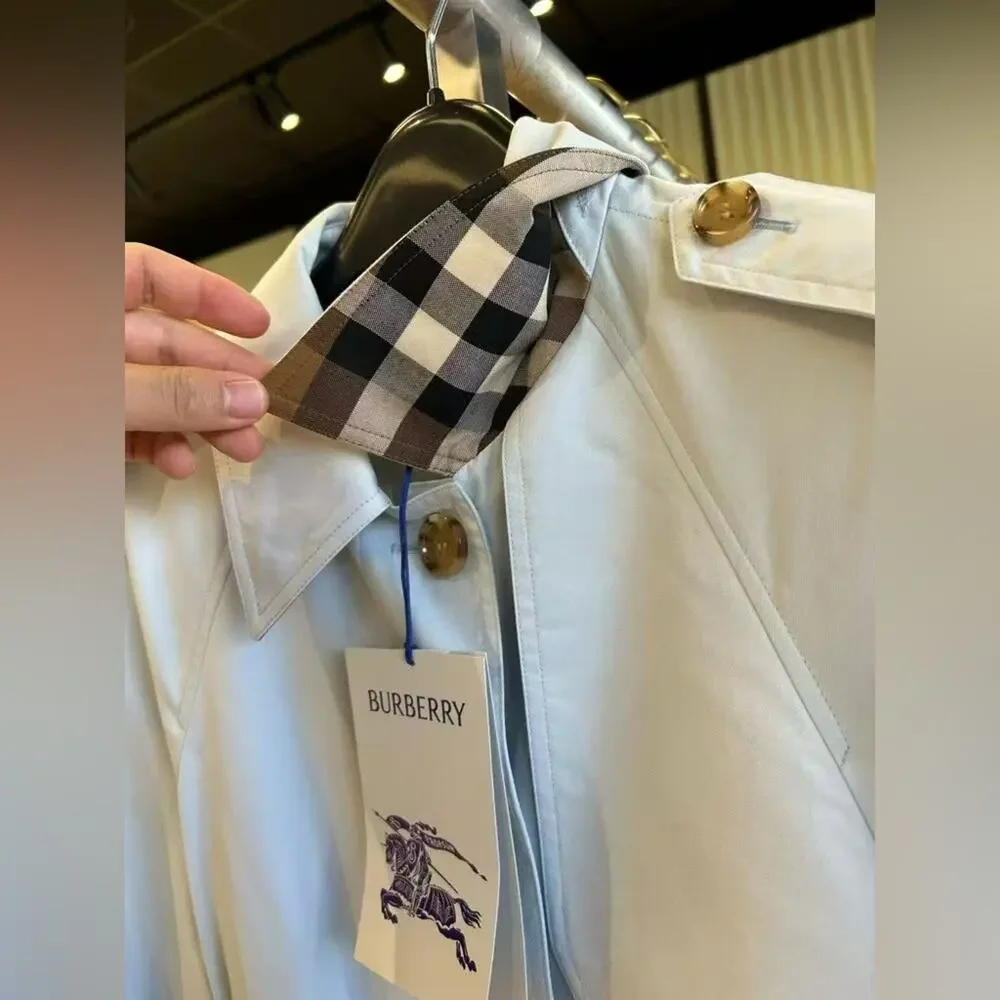 Sale ends 3/22 Burberry baby blue long Trench Coat US4 - Picture 3 of 11